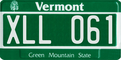 VT license plate XLL061