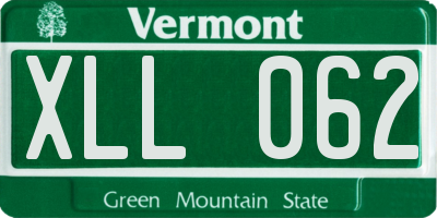 VT license plate XLL062