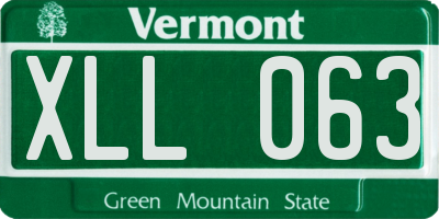 VT license plate XLL063
