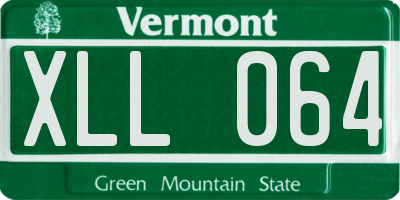 VT license plate XLL064