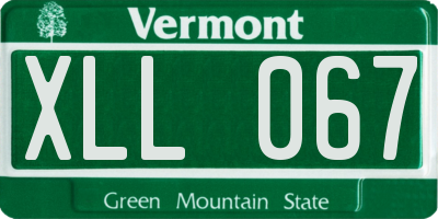 VT license plate XLL067