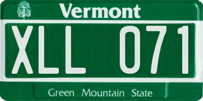 VT license plate XLL071