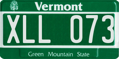 VT license plate XLL073