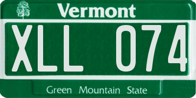 VT license plate XLL074