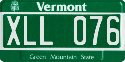 VT license plate XLL076