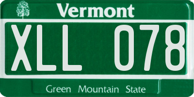 VT license plate XLL078