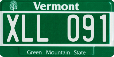 VT license plate XLL091