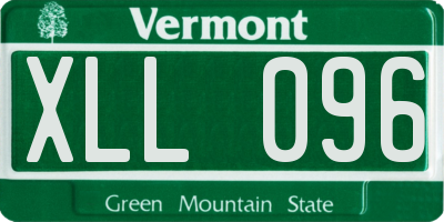 VT license plate XLL096
