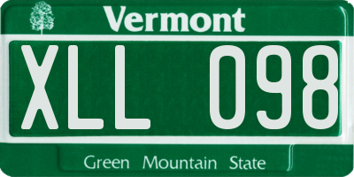 VT license plate XLL098