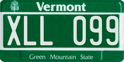 VT license plate XLL099