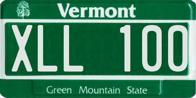 VT license plate XLL100