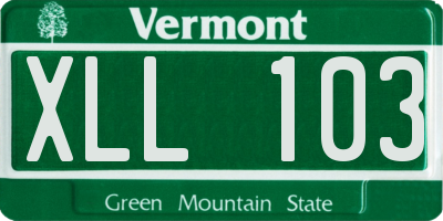 VT license plate XLL103