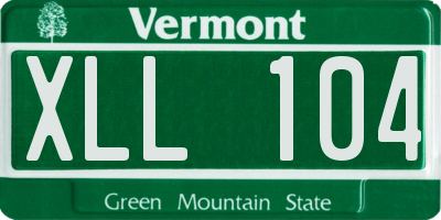 VT license plate XLL104