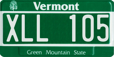 VT license plate XLL105