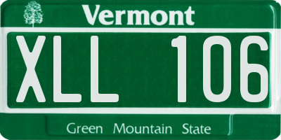 VT license plate XLL106