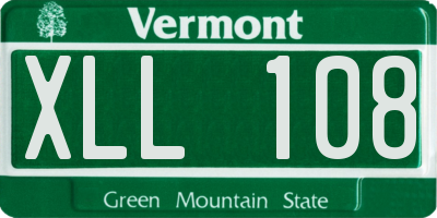 VT license plate XLL108