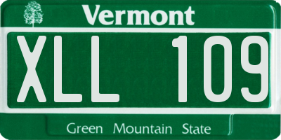 VT license plate XLL109