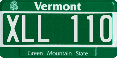 VT license plate XLL110