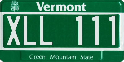 VT license plate XLL111