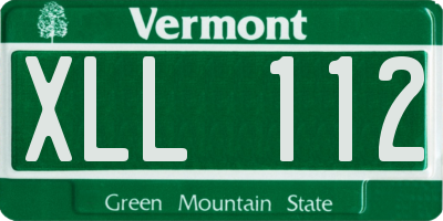 VT license plate XLL112