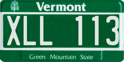 VT license plate XLL113