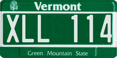 VT license plate XLL114