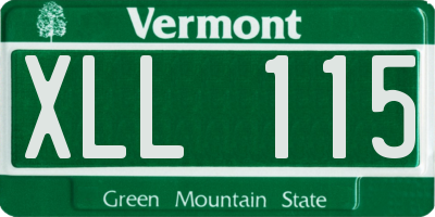 VT license plate XLL115