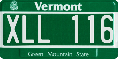 VT license plate XLL116