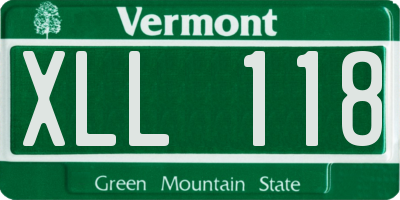VT license plate XLL118