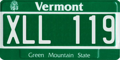 VT license plate XLL119