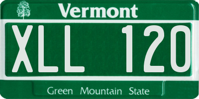 VT license plate XLL120