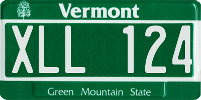 VT license plate XLL124