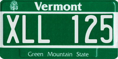 VT license plate XLL125