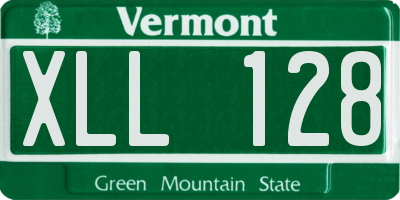 VT license plate XLL128