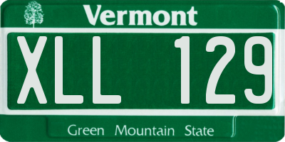VT license plate XLL129