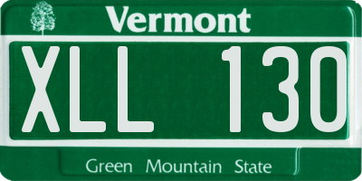 VT license plate XLL130