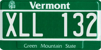 VT license plate XLL132