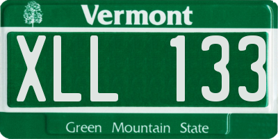 VT license plate XLL133