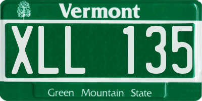 VT license plate XLL135