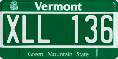 VT license plate XLL136