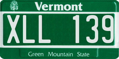 VT license plate XLL139