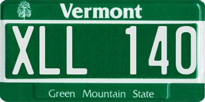 VT license plate XLL140