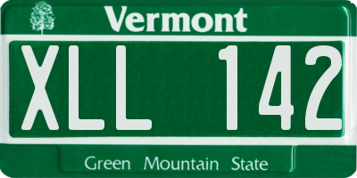 VT license plate XLL142