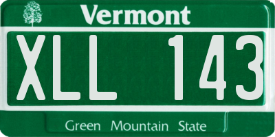VT license plate XLL143