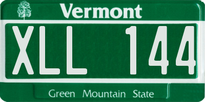 VT license plate XLL144