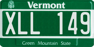 VT license plate XLL149
