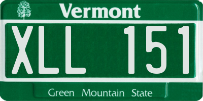 VT license plate XLL151