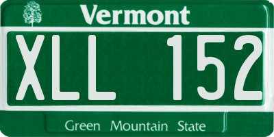 VT license plate XLL152