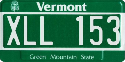 VT license plate XLL153