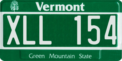 VT license plate XLL154